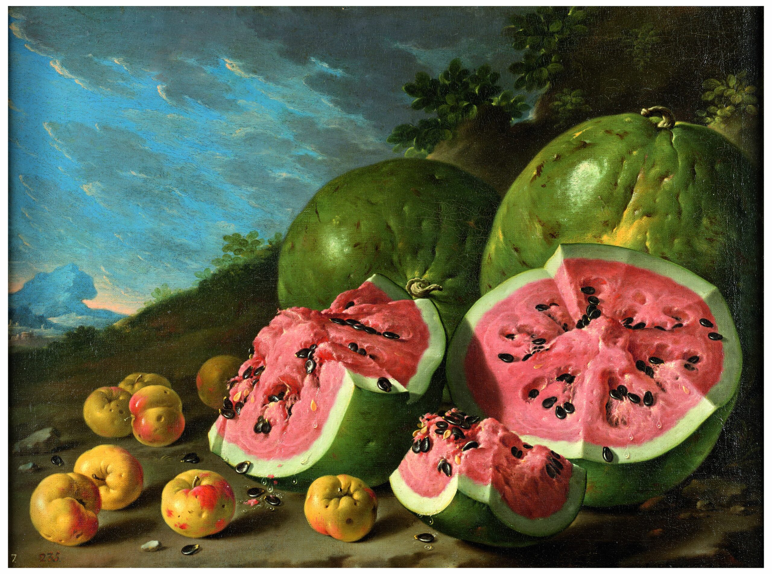 Nature morte avec pastèques et pommes de Meléndez