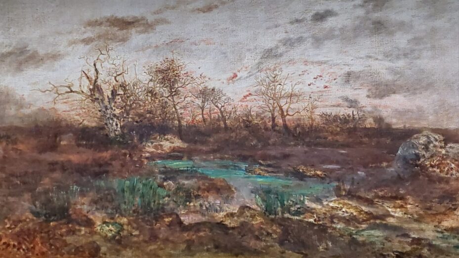 Théodore Rousseau, La mare aux fées, forêt de Fontainebleau, 1848. Huile sur toile, 59,1×114 cm. Collection privée. © BV