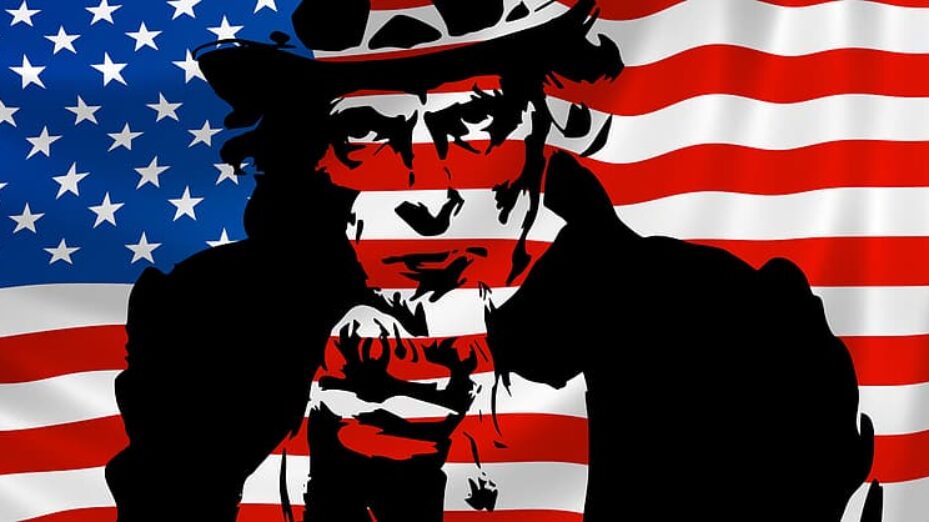 uncle-sam-in-front-of-american-flag