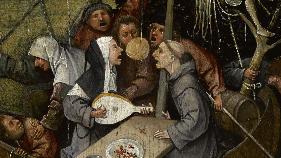 La Nef des fous, Jérôme Bosch, ca. 1500 - Huile sur bois, Musée du Louvre (Détail)