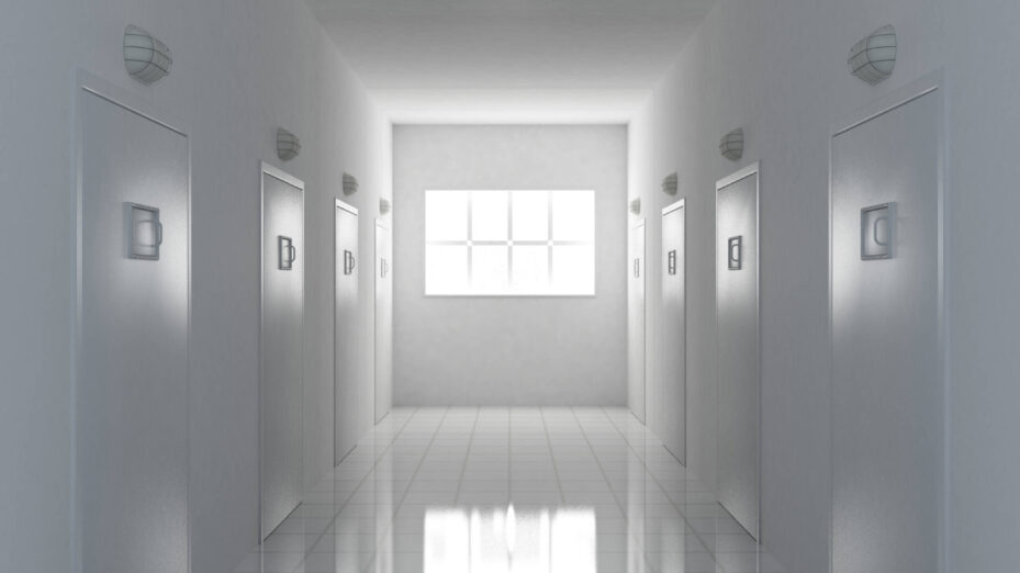 3d,Illustration,Of,A,Corridor