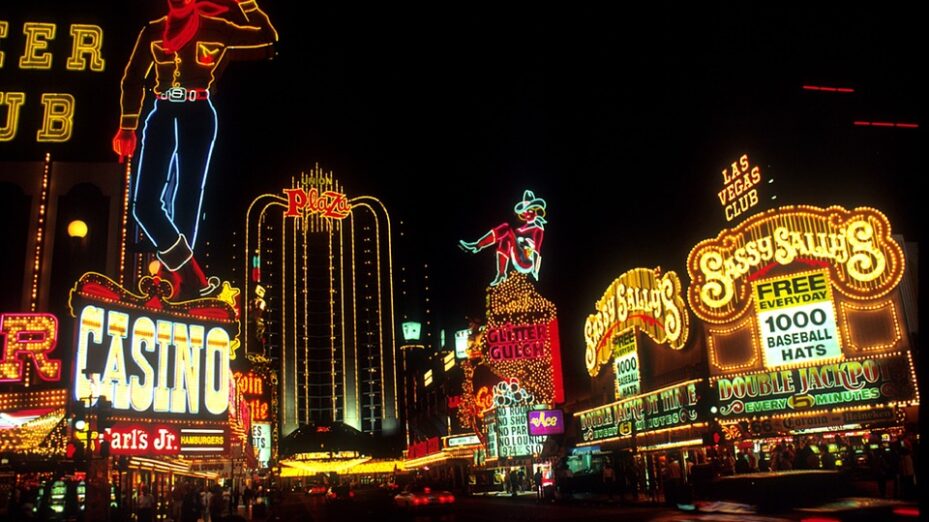 Neon Lights Las Vegas Sign Casinos Night Time