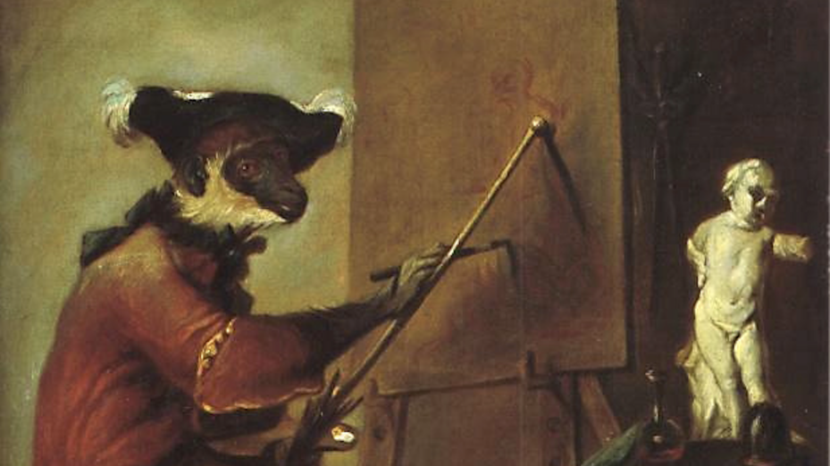 Le singe peintre, par Chardin (Wikipedia).