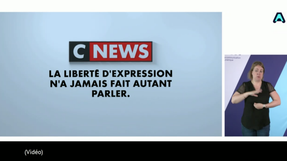 Capture d'écran de la retransmission de l'audition de CNEWS par l'ARCOM, le 15 juillet 2024.