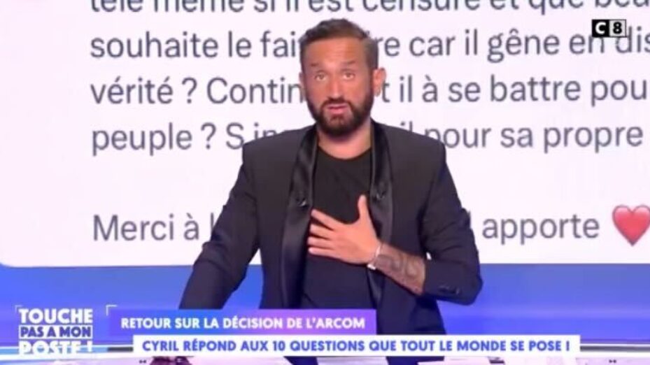 Cyril Hanouna lors de l'émission de rentrée de TPMP © Capture écran C8