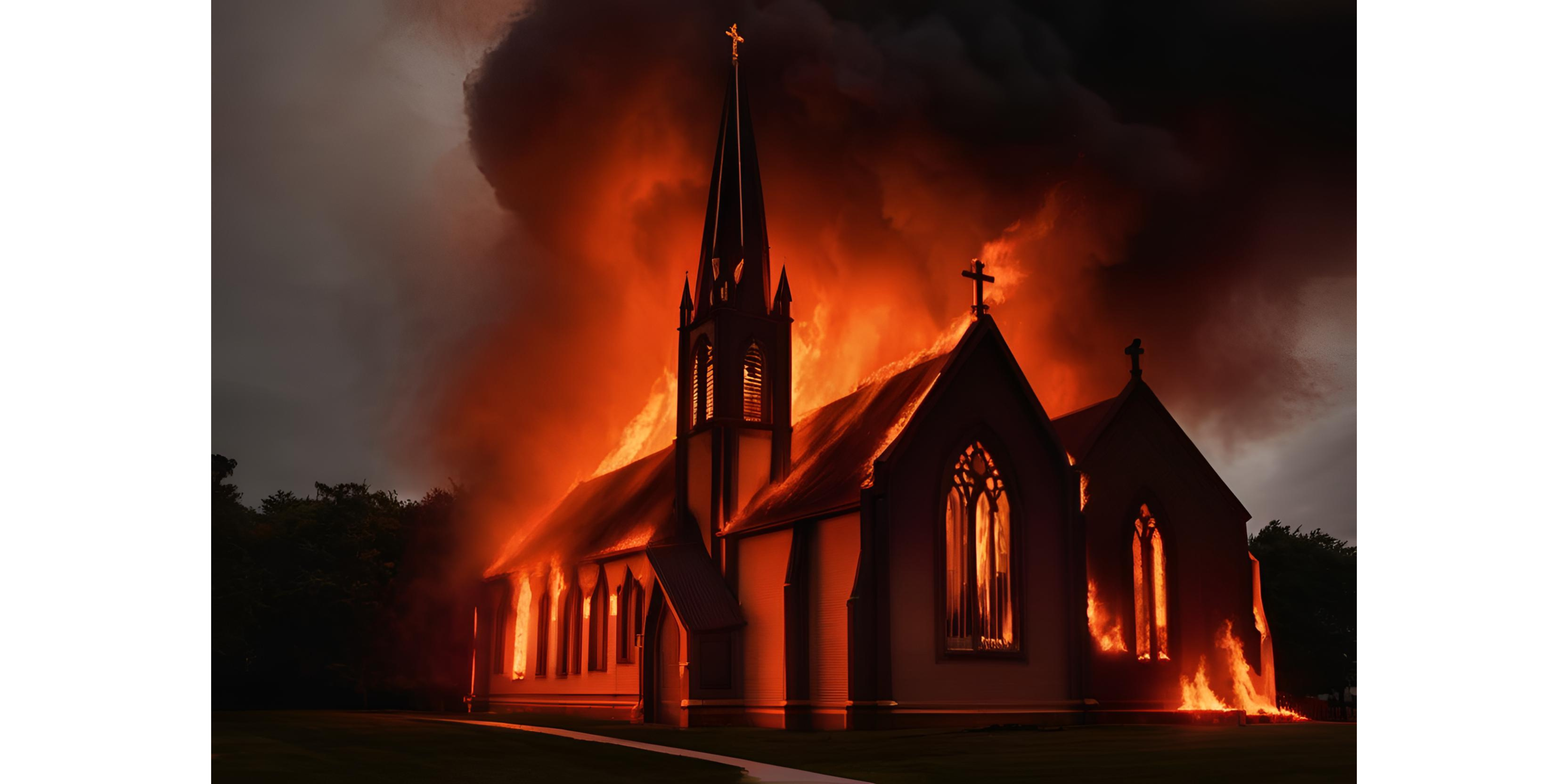 Saint-Omer dans le Pas-de-Calais : nouvelle église en flammes