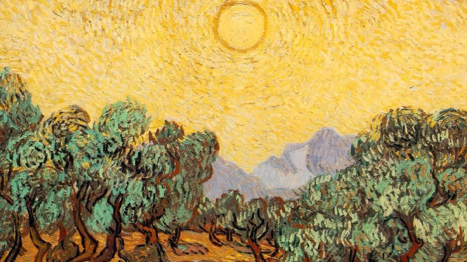 Vincent Van Gogh, Oliviers avec ciel jaune et soleil (détail), Minneapolis Institute of Art © Wikipedia