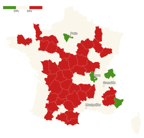 Part départementale de véhicules proscrits des ZFE