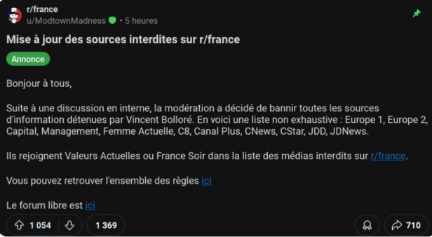 Reddit Bolloré médias