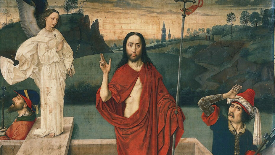Dieric_Bouts_-_Resurrection (1) Peinture de Dirk Bouts — Norton Simon Museum of Art, Domaine public.