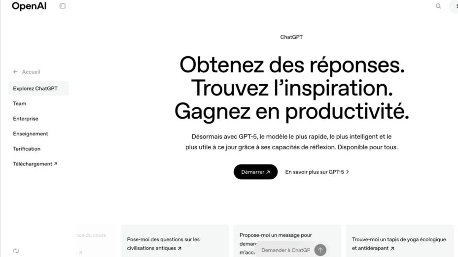 Capture écran ChatGPT