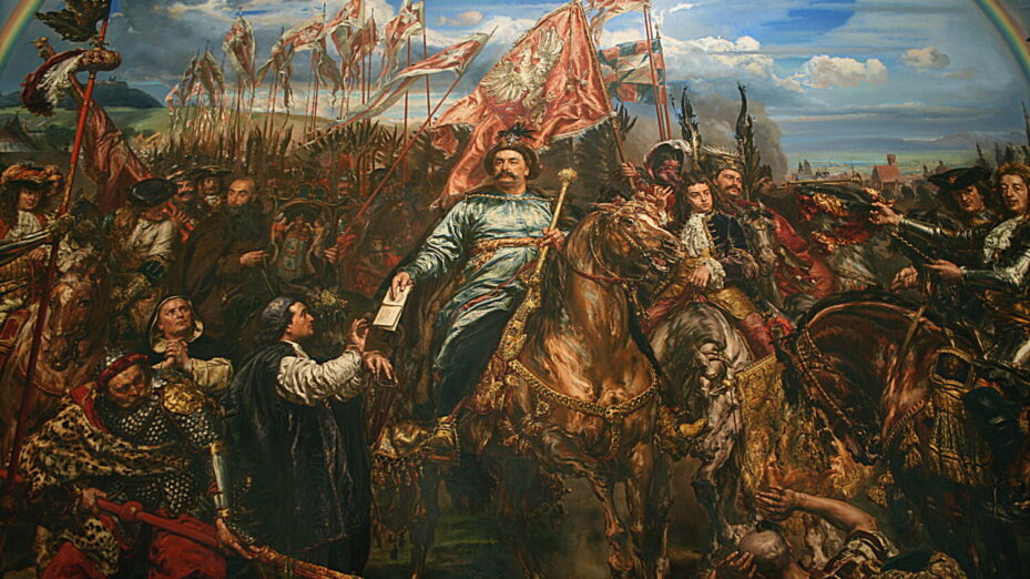 Jean Sobieski III repoussant les Turcs au siège de Vienne en 1683, tableau monumental de Jan Matejko exposé dans une salle du Vatican consacrée à cet événement. Par Jan Matejko — User:Jean-Pol GRANDMONT (2011), Domaine public, https://commons.wikimedia.org/w/index.php?curid=18346152