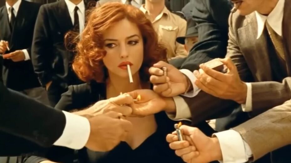 femme fatale glamour male glaze Capture d’écran du film « Malena » avec Monica Bellucci