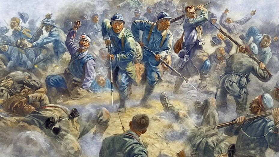 La reprise de Douaumont, le 24 octobre 1916. Par Henri-Georges Chartier.
Domaine public, https://commons.wikimedia.org/w/index.php?curid=47228541