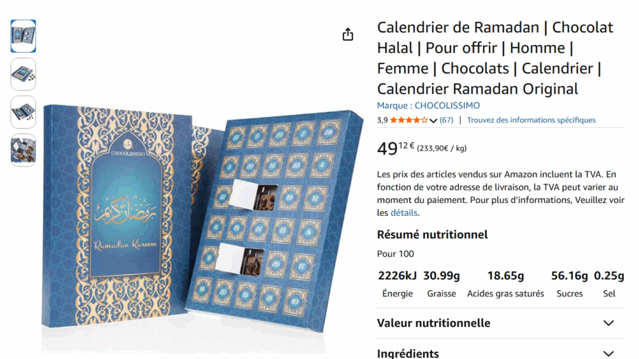 Capture d'écran Amazon