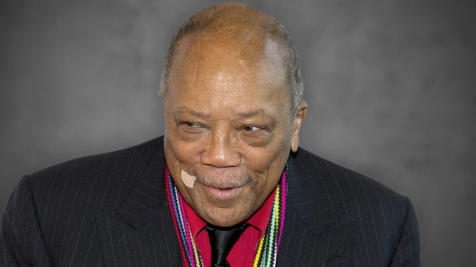 PHOTO MONTAGE: Music producer Quincy JONES died at the age of 91. ARCHIVE PHOTO; Quincy JONES, USA, musician, award ceremony of the Steiger Award 2014 in the Henrichshuette Hattingen, October 2, 2014. ? (Photo by Malte Ossowski/SVEN SIMON / SVEN SIMON / dpa Picture-Alliance via AFP)