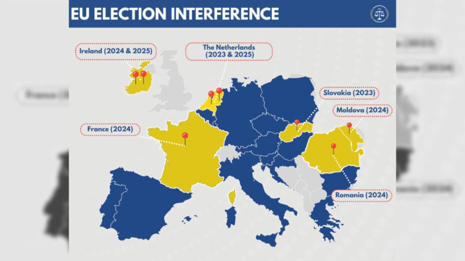 Carte des interférences de l'UE dans plusieurs élections © Commission judiciaire américaine de la Chambre des représentants