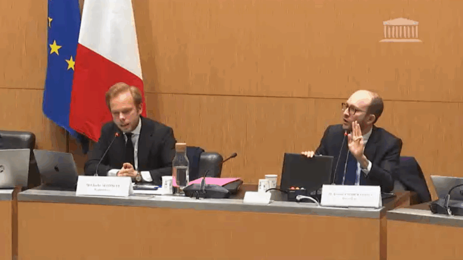 Charles Alloncle et Jérémie Patrier-Leitus, à l'Assemblée nationale, le mercredi 4 février