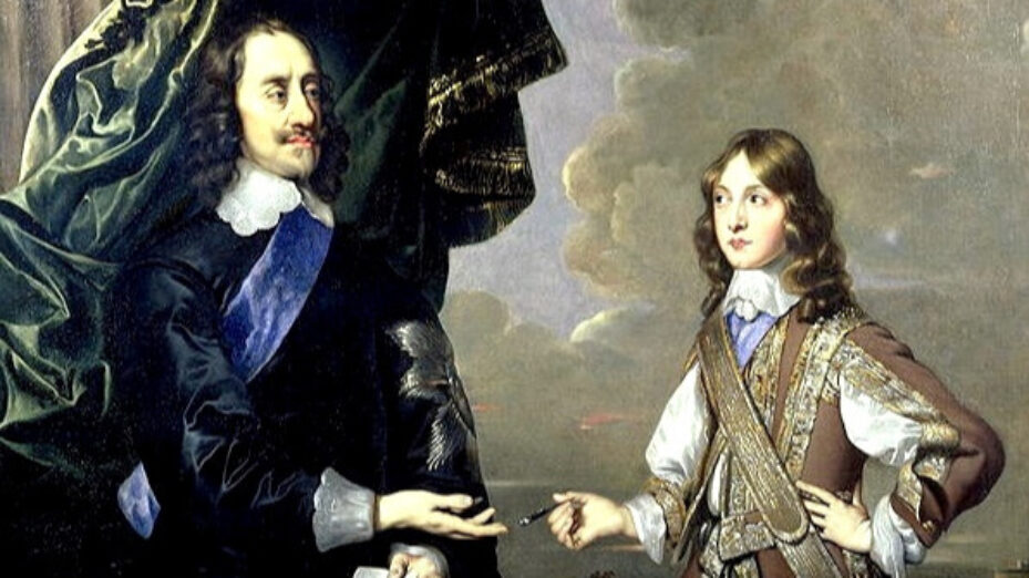 Le futur Jacques II et son père Charles Ier. Par Peter Lely — 1. she-philosopher.com (this upload was the version at the ‚Syon House‘, Middlesex, UK)2. Source inconnue, Domaine public, https://commons.wikimedia.org/w/index.php?curid=3859671