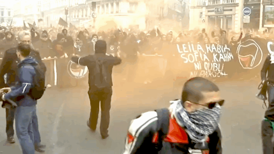 Manifestation antifa à Paris le 24 juin 2013. 
Capture écran BFMTV.