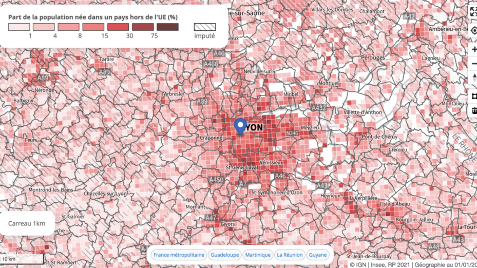 Capture d'écran INSEE.