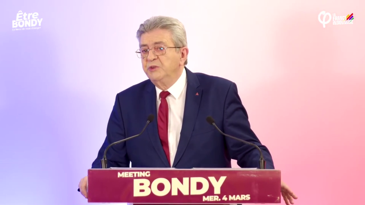 Jean-Luc Mélenchon en meeting à Bondy