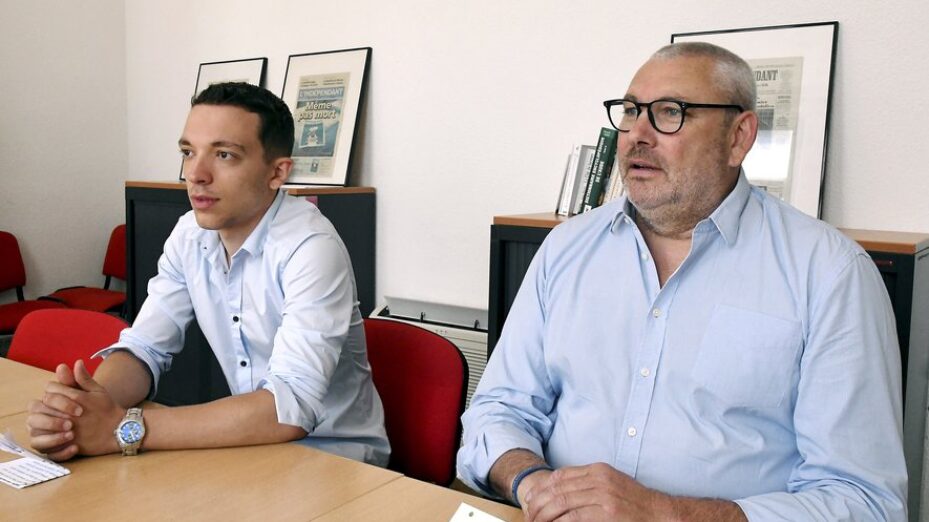 C. Barthès (à droite) et son adjoint F. Ghisi. Nathalie Amen Vals, CC BY-SA 4.0 , via Wikimedia Commons