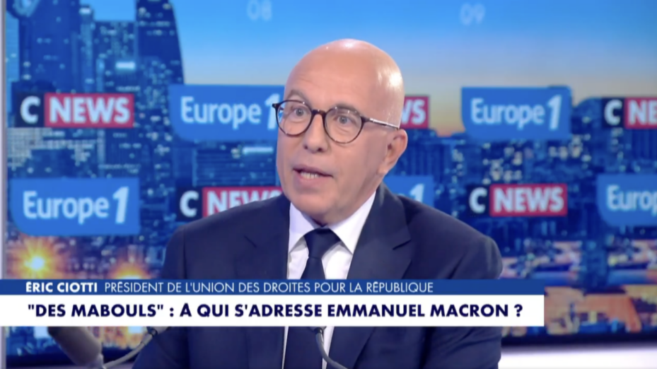 Eric Ciotti / Copie écran CNews
