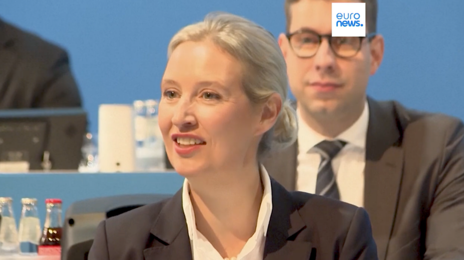 Alice Weidel, coprésidente de l'AfD. Capture d'écran Euronews.