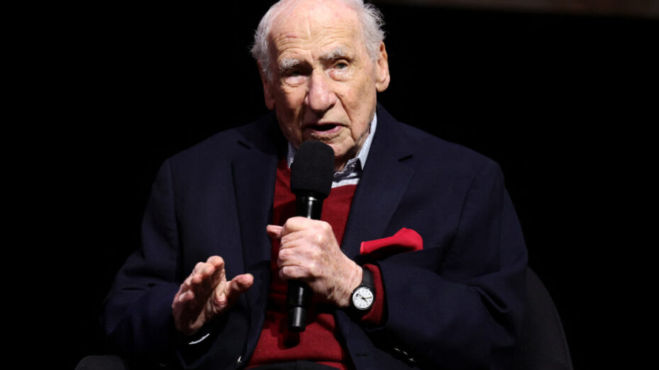 LOS ANGELES, CALIFORNIA - JANUARY 20: Mel Brooks speaks onstage during the LA premiere of "Mel Brooks: The 99 Year Old Man!" at Academy Museum of Motion Pictures on January 20, 2026 in Los Angeles, California.   Emma McIntyre/Getty Images for HBO/AFP (Photo by Emma McIntyre / GETTY IMAGES NORTH AMERICA / Getty Images via AFP)
