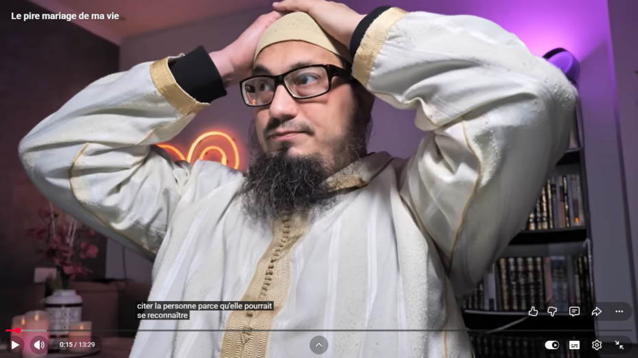Capture d'écran Youtube -Compte de Samy Philippe Chaouche