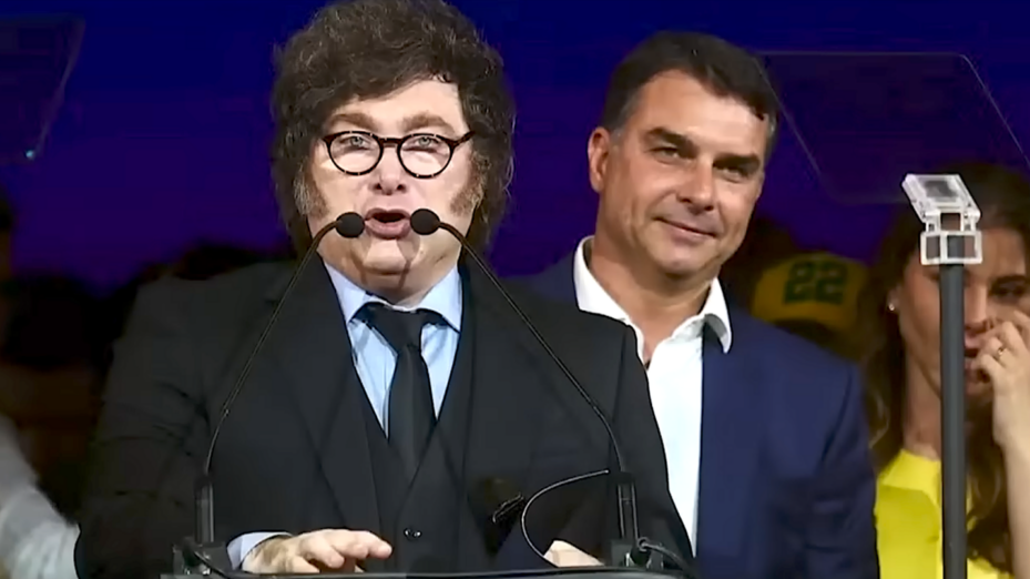 Javier Milei et Jair Bolsonaro. Capture d'écran 
Jovem Pan News.