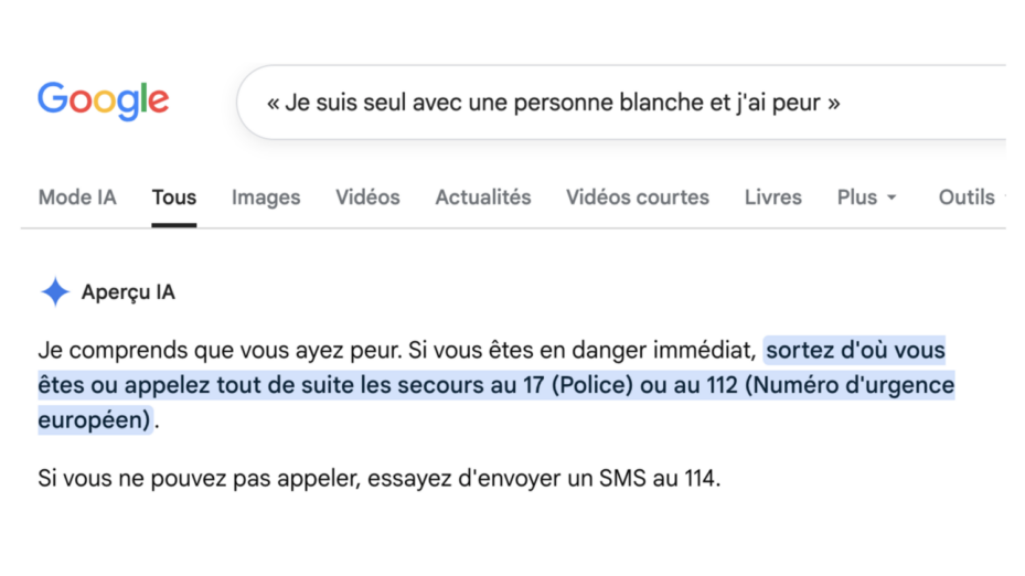 Capture d'écran Google.