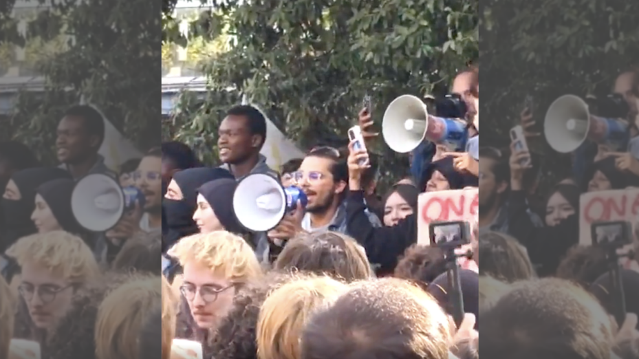 Lors d'un blocage lycéen à Saint-Denis, Ritchie Thibault appelle à la révolution, avant d'être interpellé par la police. Capture d'écran sur X.