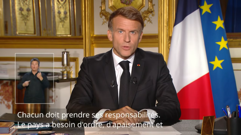 Capture d'écran Présidence de la République
